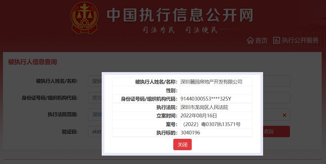 頤安集團(tuán)旗下麓園地產(chǎn)被列為被執(zhí)行人，執(zhí)行標(biāo)的304萬(wàn)元，涉及投資興辦實(shí)業(yè)